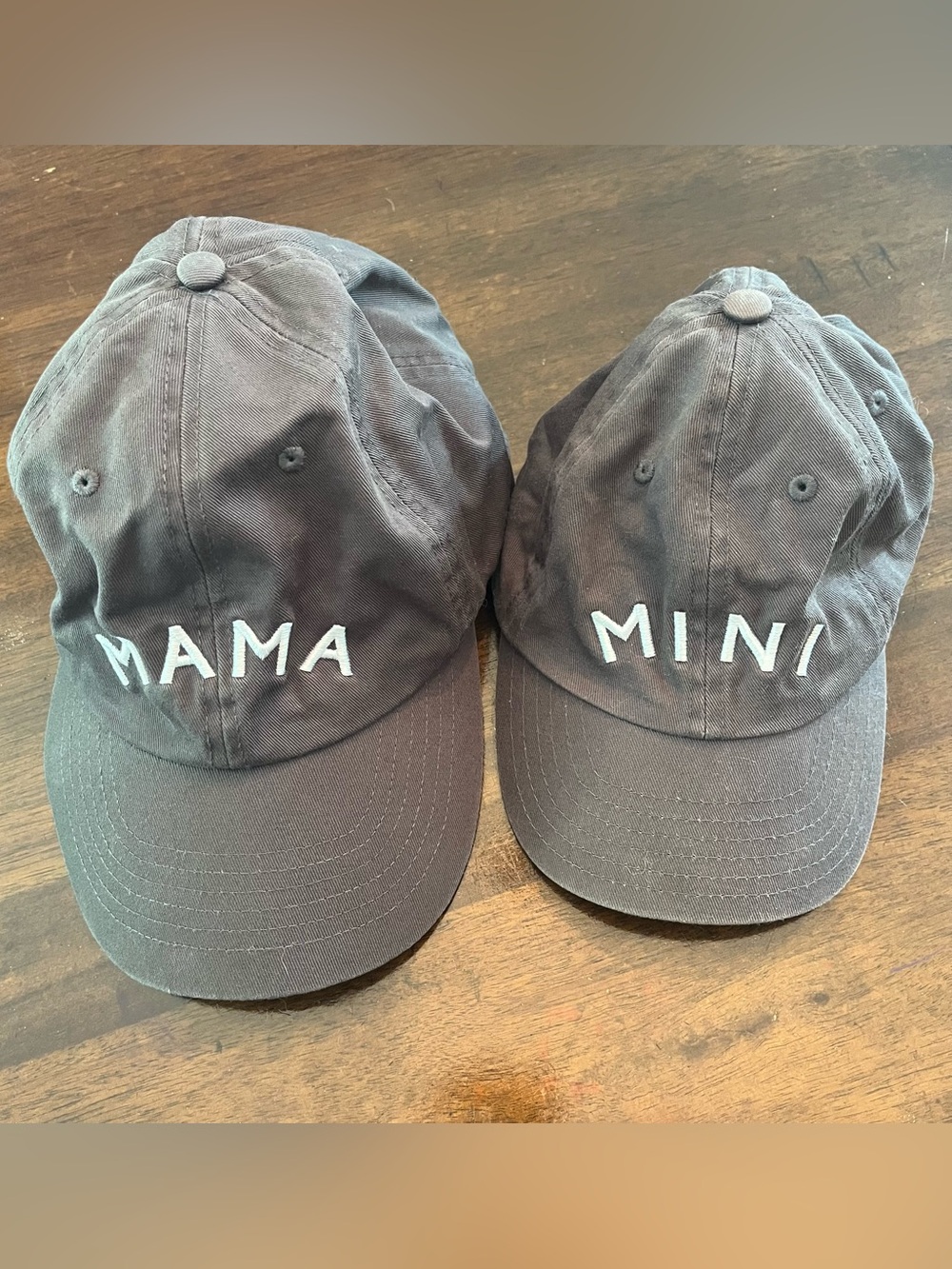 Mama & Mini Matching Dark Gray Baseball Hats